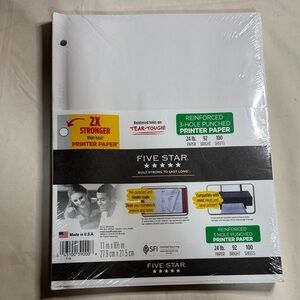 Five Star White Reinforced Paper